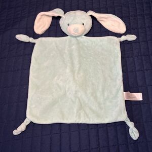 Peanutshell Bunny Rabbit Lovey Security Blanket Knotted Corners Mint Green